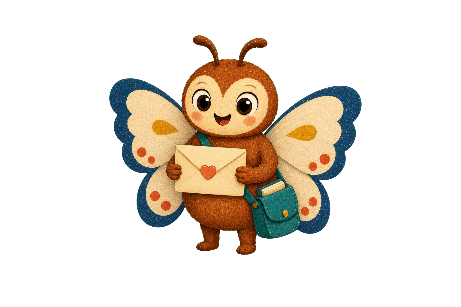 Pip the story moth holding a sealed envelope, ready to receive a book-project inquiry